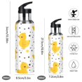 thumbnail image 2 of Water Bottles 20oz Straw Lid Wide Mouth Stainless Steel for School Sport Travel Cute Duck with Polka Dot, 2 of 9