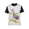 thumbnail image 3 of Calvin And Hobbes Tee Men's Short Sleeve Printed T-Shirt Casual Wear Round Neck Trendy Shirts Versatile Outfit Top 3XL, 3 of 5