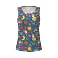 thumbnail image 3 of Picia Cartoon Space Pattern Women's Workout Tank Top,Breathable Activewear,Slim Fit Athletic Top,Versatile Workout Moisture-wicking top-Medium, 3 of 9