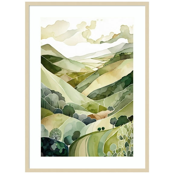 Amanti Art Hampshire Hills II Wood Framed Wall Art Print