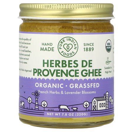 Pure Indian Foods Organic Herbes De Provence Ghee, 7.8 oz (220 g)