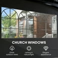 thumbnail image 5 of Outsunny 11' x 11' Outdoor Patio Gazebo with Curtains, Church Windows, Galvanized Steel Frame for Lawn, Backyard and Deck, Dark Gray, 5 of 9