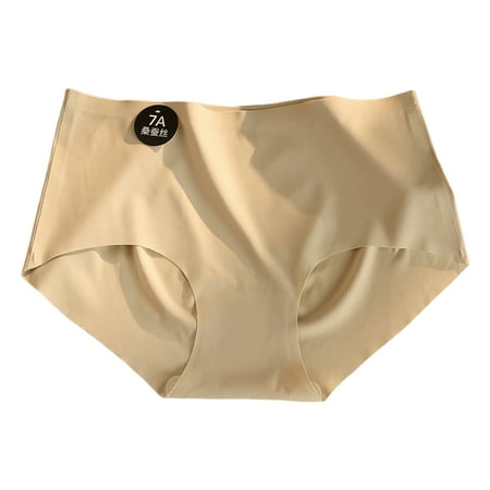 Grandest Birch 6PCS Women Panties Seamless Mid Waist Plus Size Ice Silk Tummy Control Good Breathability Solid Color Slim Fit Thin Quick Dry Casual Sport Underpants Lady Briefs Light Green 38B