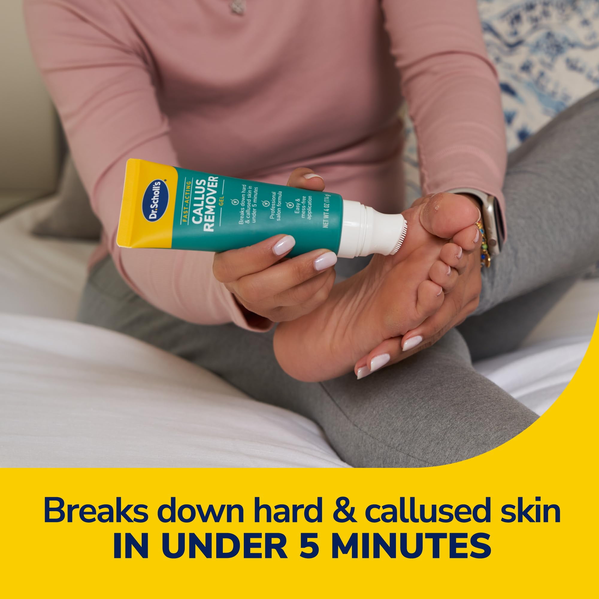 Dr. Scholl's Fast Acting Callus Remover Gel Kit, Foot File Pedicure Tool Included