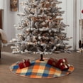 thumbnail image 4 of KLL Christmas Tree Skirt,Party Decorations Farmhouse for Christmas Decorations Holiday Party 48" -Warm Orange Plaid, 4 of 6