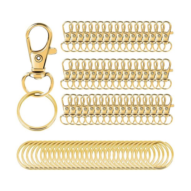 Ounissouiy 100 Uds. Cadena encantadora creatividad amante llaves anillo cierres encantadores adorno boda viaje accesorios para automóviles Almacenamiento y organización del hogar Ounissouiy HA074124-01