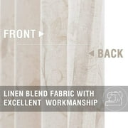 Curtainking Grommet Linen Curtains Light Filtering Drapes 50x84 inch for Living Room 2 Panels Beige