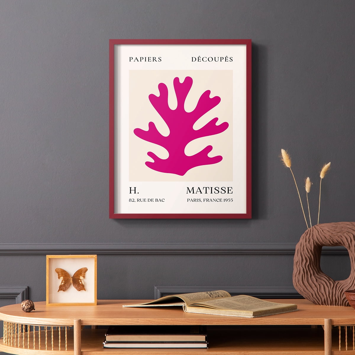 Matisse CLXI Framed Print in Red Solid Wood 11 x 14 Framed Print