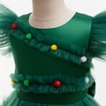thumbnail image 4 of Aislor Christmas Tree Dress for Girls Flying Sleeve Mesh Tulle Dress Holiday Xmas Theme Party Fancy Green 110, 4 of 6