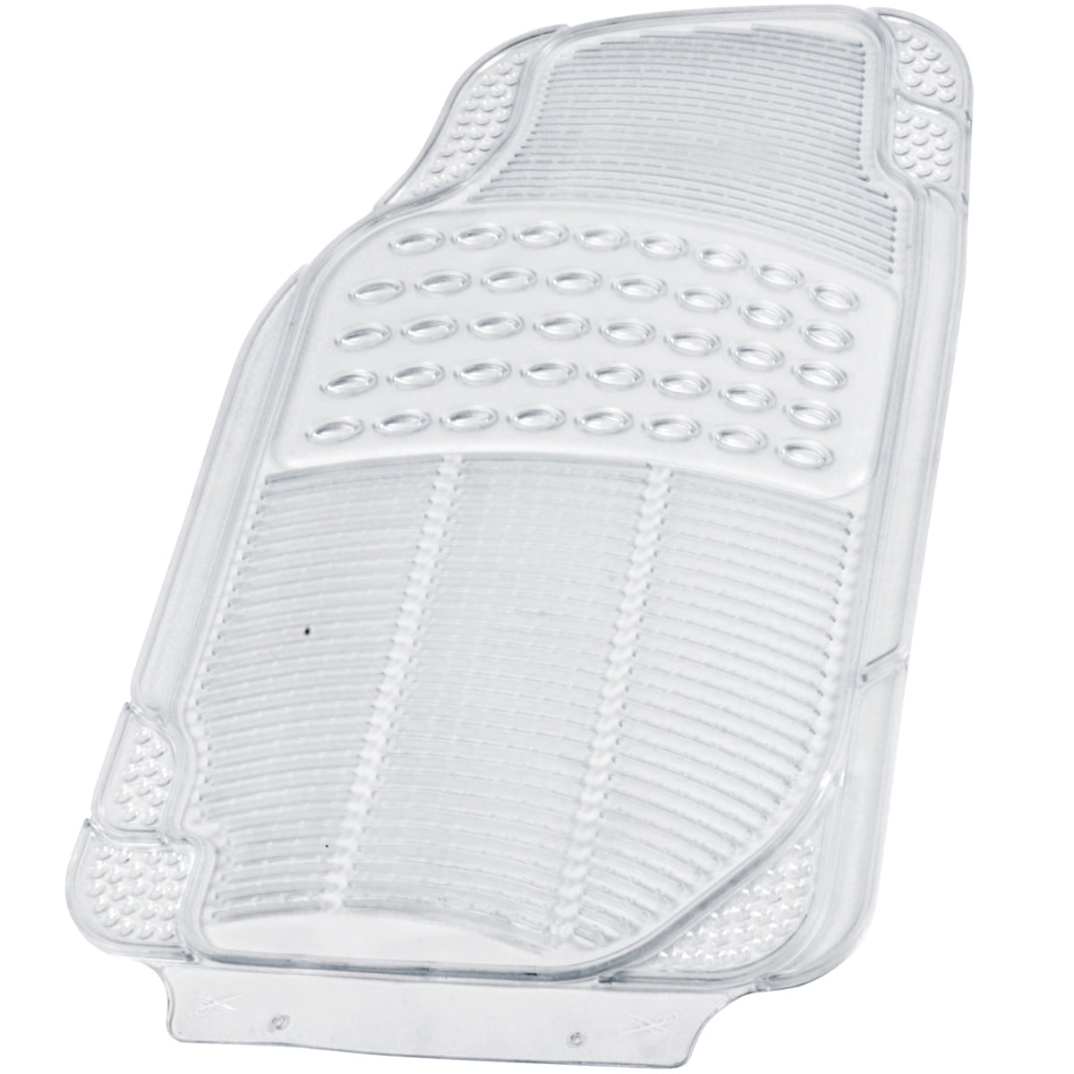 BDK Heavy Duty 4pc Front & Rear Rubber Floor Mats for Car SUV Van & Truck - All Weather Protection Universal Fit, Clear