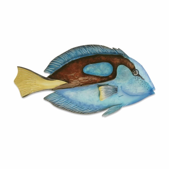 Eangee Home Design Fish Wall Decor Blue Tang, Capiz and Metal, Indoor / Outdoor Safe, 13x1x7 Inches
