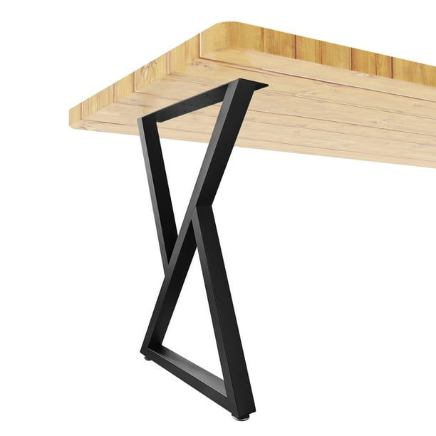 Luffioner Patas de mesa de metal, 28 de altura, 17,7 de ancho, patas de escritorio resistentes, patas de muebles de bricolaje para mesa de comedor, mesa de café, escritorio de oficina, juego de 2