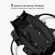 thumbnail image 5 of Bolsa de lona con diseño superior, resistente, para mujer (negra), 5 of 8