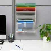 Mind Reader 5-Tier Vertical File Storage, Desktop Organizer, Wall Mount, 12.75L x 4W x 16H, White