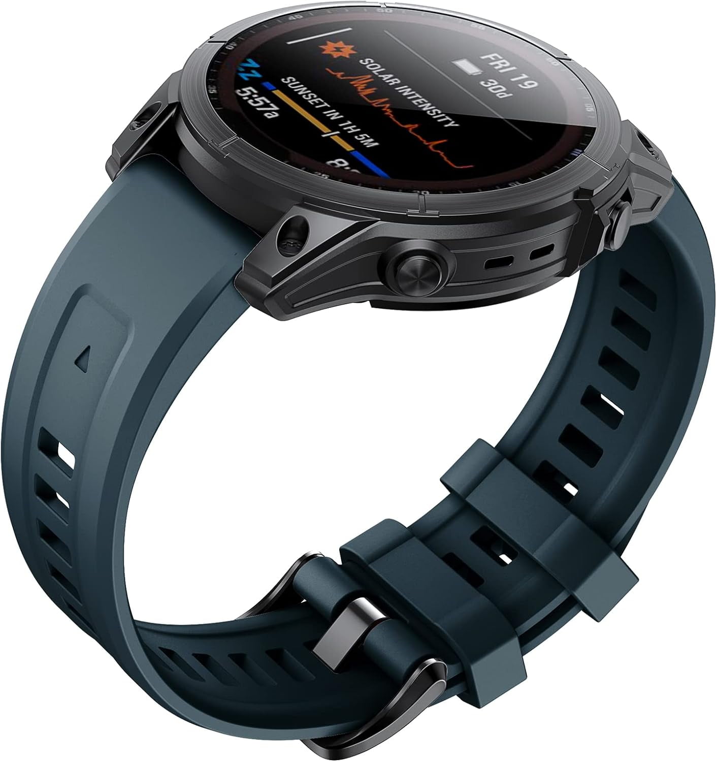 CRKMGS-Compatible with Garmin Fenix 6S/5S/7S Watch Band, 20mm Soft Silicone Watch Band Replacement for Fenix 8 43mm/6S Pro/7S Pro/5S Plus Smartwatch Bands (Slate)
