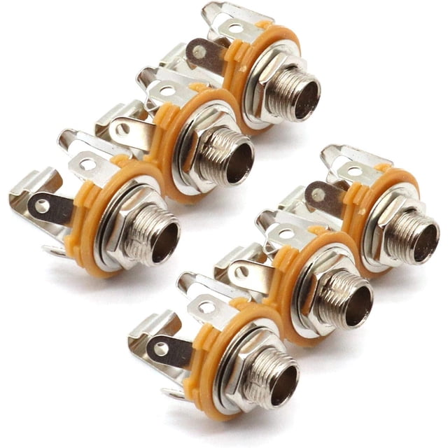 LAICAIW 6.35mm (1/4inch) Female Stereo Socket Panel Mount Jacks, Patch Cables, Microphone Connector Adapter 6 Pack-Lageter