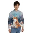 thumbnail image 4 of Hello Winter Shiba Inu Welcome Snowy Night Watercolor Vintage All Over Print 3D Baseball Jacket Shibas Dog Lovers Gifts Idea Bomber Jacket Softball - 01011, 4 of 6