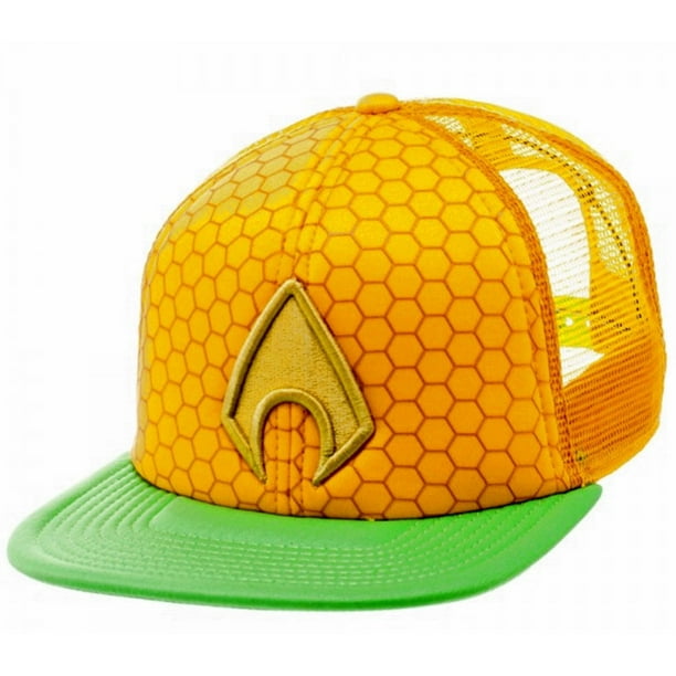 Dc Comics Aquaman Logo Snapback Mesh Trucker Cap Hat Walmart Com