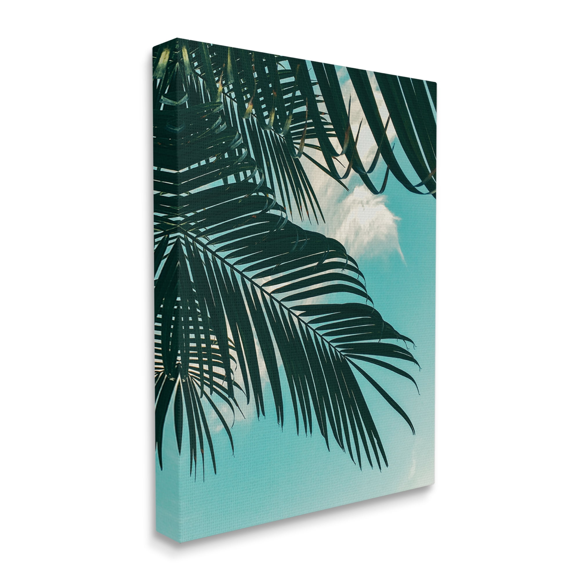 Stupell Industries Bright Tropical Palm Tree Leaves Against Blue Sky Canvas Wall Art, 24 x 30, Design by Amy Brinkman