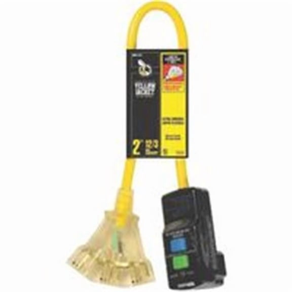 Cord Ext Gfci12/3 2Ft W/Lt Yel 2814