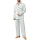 thumbnail image 2 of INSPIRAR CHIC Conjunto de Pijamas Casuales de 2 Piezas de Manga Larga en Color Sólido con Botones para Hombre M Blanco Gris, 2 of 5