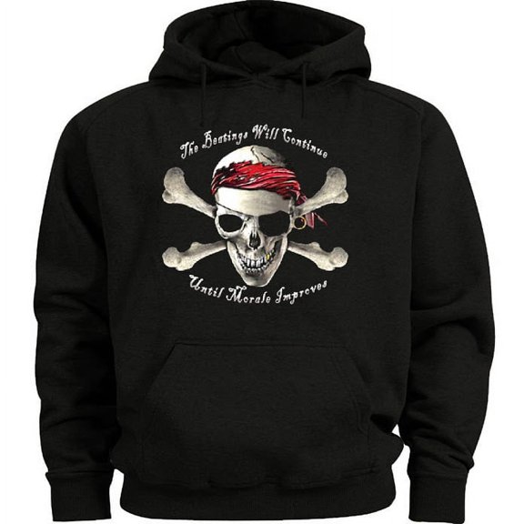 Beatings Funny Pirate Hoodie Men's Sweatshirt Black