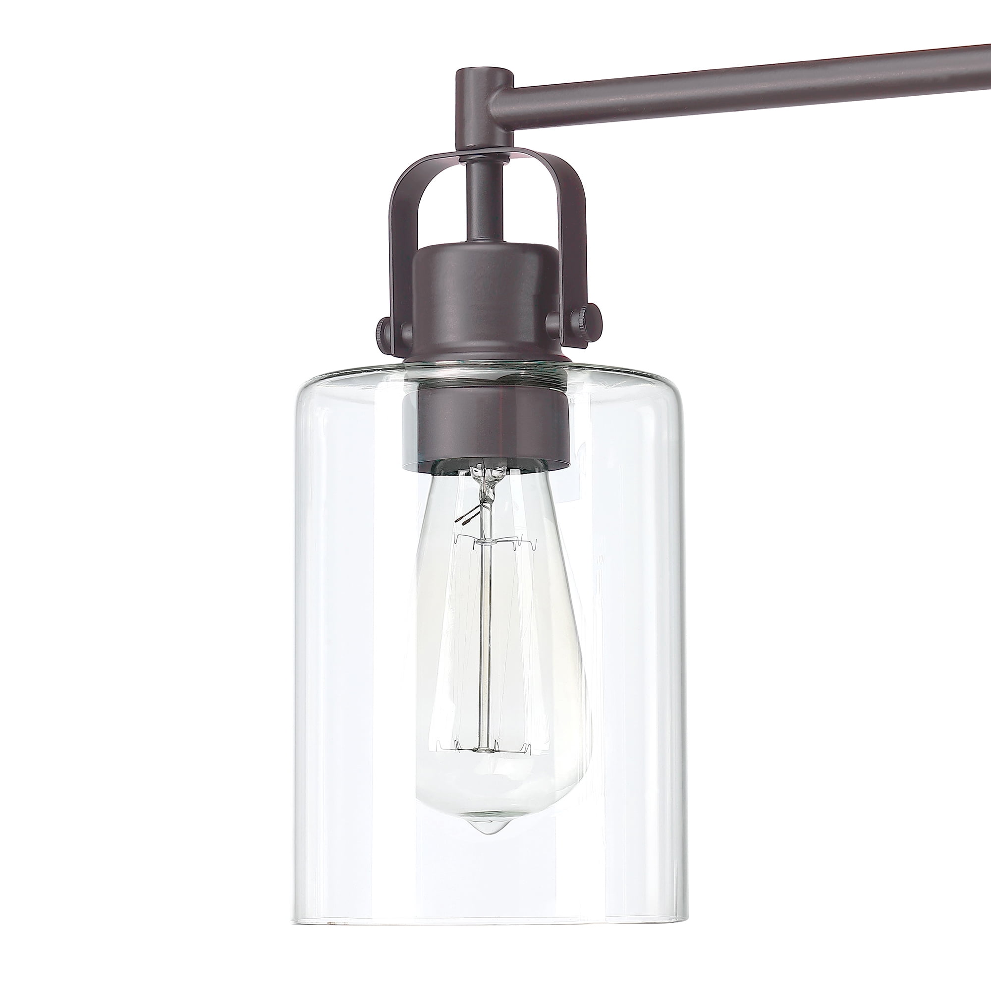 3-Light Bathroom Light Fixtures Dark Bronze Vanity Lighting over Mirrors, Vintage Wall Sconce with Clear Glass Shade