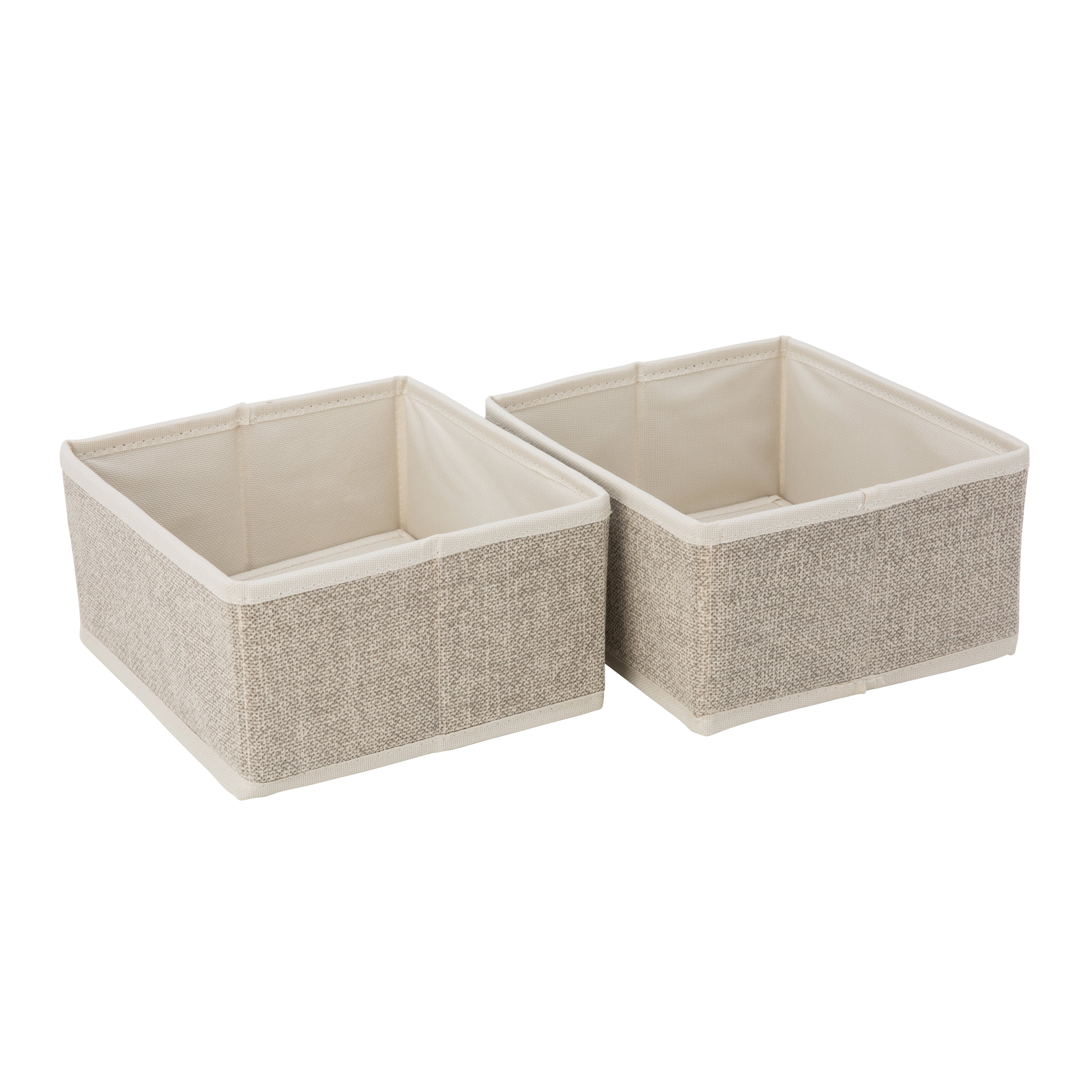 Simplify 2 Pack Medium Square Compartment Drawer Organizer 6.5' in Faux Jute