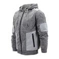 thumbnail image 2 of Boy’s Soft Sherpa Lined Two Tone Quilted Juniors ZipUp Fleece Hoodie Kids Jacket (MSM-40-5 Light Grey, M(10-12) ), 2 of 6