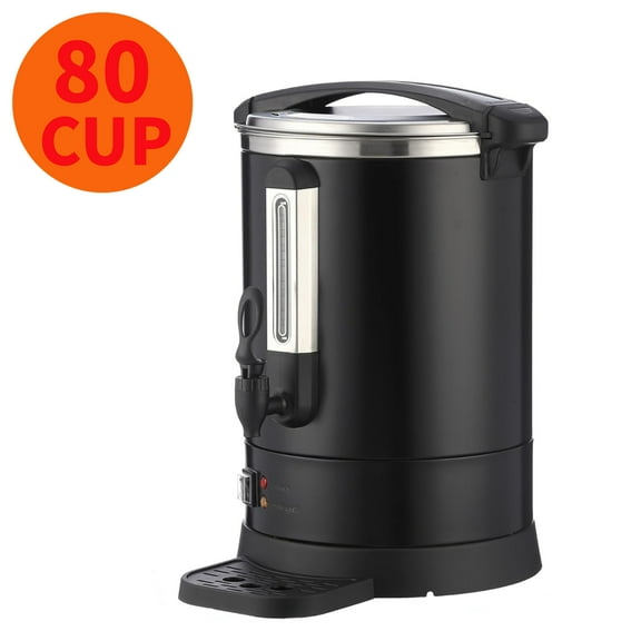 Emorefun Coffee Dispenser with Tap, 80 Cups Stainless Steel Hot Water Urn for Parties, Catering, Weddings, Buffets, Black