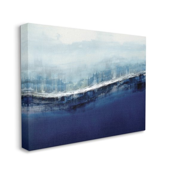 Stupell Industries Abstract Ocean Waves Blue Stormy Sky ,16 x 20,Designed by Jake Messina