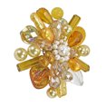 thumbnail image 2 of Yellow Fusion Quartz-Mother of Pearl-Pearl Floral Pin-Brooch, 2 of 4