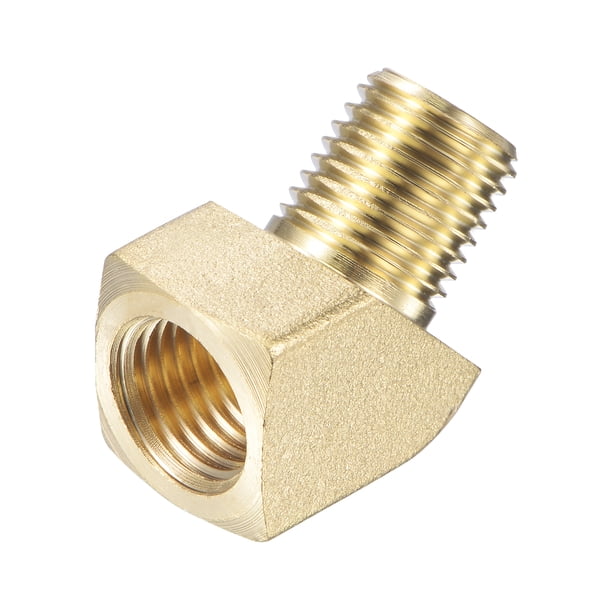 Uxcell Conector de manguera de latón macho a hembra en codo de 45 grados 1/4 NPT