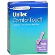Unilet ComforTouch Super Thin Lancets for Blood Sampling 30G 100 Count Pack of 3