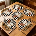 thumbnail image 4 of Halloween Round Placemats Set of 6 – Cute Ghost & Jack-o'-Lantern Pattern Heat Resistant Table Mats for Kitchen Dining & Party Decor (15 Inch), 4 of 7