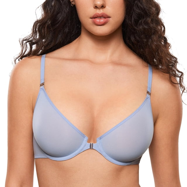 Sujetador INLYRIC Consufy con cierre frontal transparente Demi Moonlight Blue