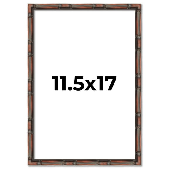 11.5x17 Frame Brown Bamboo with Dark Coffee/Walnut Finish | Solid Wood Picture Frame Width 0.75