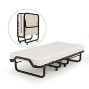 Best Temporary Beds - Giantex Folding Bed w/Mattress, Portable Bed w/360°Swivel Wheels Review 