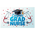 thumbnail image 2 of Congrats Grad Nurse Celebration Banner with Stethoscope Heart Designs Graduation Party Supplies Decorations Photography Backdrop Nurse Event, 2 of 4