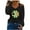 B-Black, variant on Cold Shoulder Tops for Women St. Patrick's Day Shamrock Graphic Tees Dressy Casual V Neck Blouse Black L