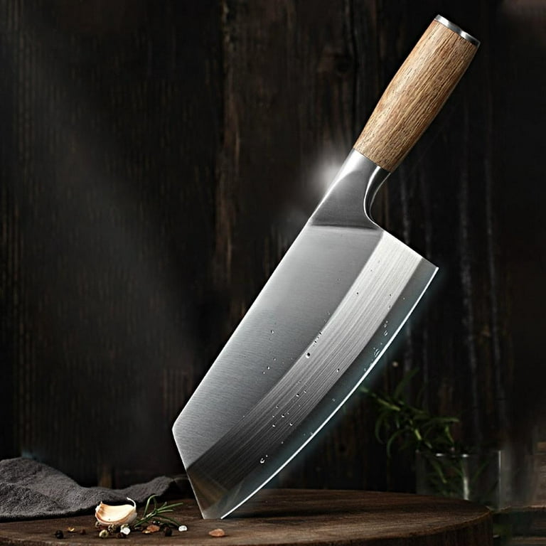Meat cleaver, Machete 8'' INCH Big Cleaver Butcher Knife Tool Set Sharpener  Stone Leather Cover Sheath Slaughter Gift Box Chopping Knife Cleaver
