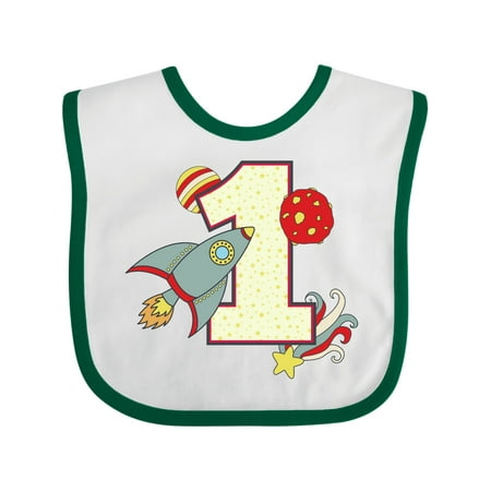 

Inktastic 1st Birthday Outer Space Theme Gift Baby Boy or Baby Girl Bib