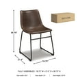 thumbnail image 7 of Signature Design by Ashley Centiar Mid-Century Dining Chairs Set of 2, Brown Faux Leather Bucket Seat Dining Chairs with Tubular Metal Base, 7 of 7