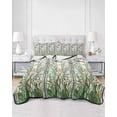 thumbnail image 3 of Dark Green Grass Twin XL Size Down Alternative Comforter,Lightweight Comforter Quilt Bedding Set with Pillow Shams Flower Dragonfly Retro Pastoral Rustic Bed Comforter Duvet Insert 68"x98", 3 of 7