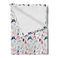 thumbnail image 2 of Pirates Soft Flannel Fleece Blanket, Hand Drawn Style Criminal Sea Adventurer Pattern Nautical Sailor Theme, Cozy Plush for Indoor and Outdoor Use, 70" x 90", Scarlet Navy Blue White, by Ambesonne, 2 of 5