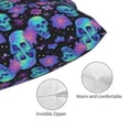 thumbnail image 3 of Fuzoiu purple flower blue Skull Print Pillow Case with Hidden Zipper,Pillow Covers,Soft and Comfortable Pillowcase-14"x20", 3 of 6