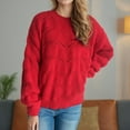 thumbnail image 5 of Alkepwun Sweaters for Women Crewneck Cute Hollowed Out Long Sleeved Loose Fall Winter Knitted Pullover Tops, 5 of 7