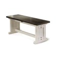 thumbnail image 2 of Orso Side Dining Bench- Plank Seat- Off White and Brown Wood 48 Inch, 2 of 6