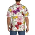 thumbnail image 3 of Sikiie Butterflies and Vintage Men's Wrinkle Free Untucked Cuban Shirt Business Casual Button Down Shirts Short Sleeve ShirtSmall, 3 of 5