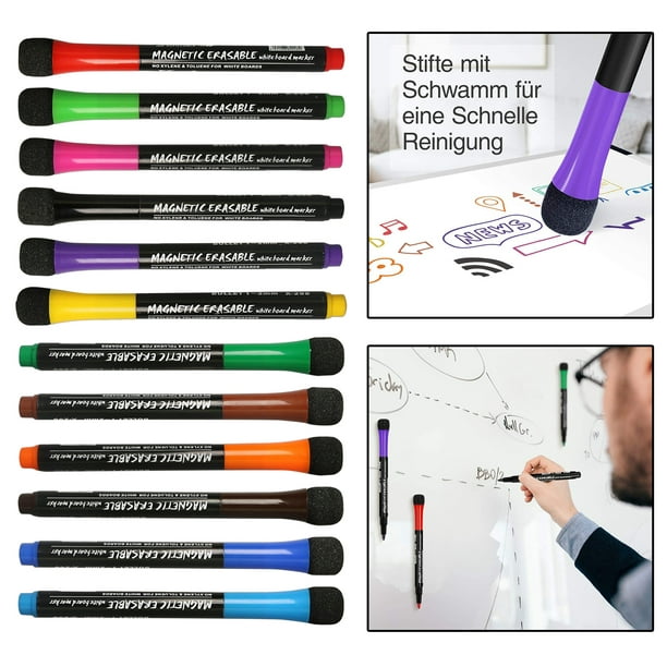 12 Colors Mirror Markers Erasable Whiteboard Pens Assorted Colors Low 